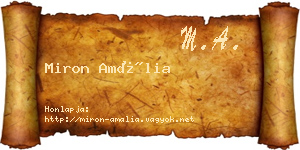 Miron Amália névjegykártya